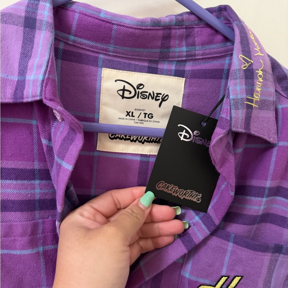Disney Hannah Montana Plaid Purple Button-Down Shirt - Picture 2 of 4